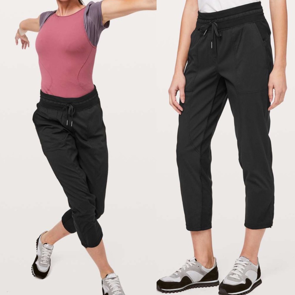 Lululemon Dance Studio Crop Pants Womens Sz 6 Cinch Style W6AVQS Running Active
